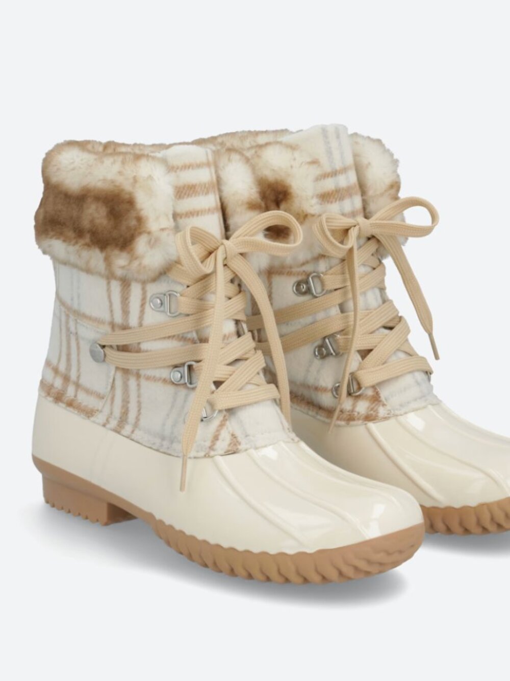 DV Dolce Vita Ulito Plaid Duck Boots Booties 8.5